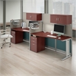 Pemberly Row Cubicle Desk with Storage in Hansen Cherry - Engineered Wood