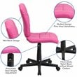 Pemberly Row Contemporary Mid Back Quilted Office Swivel Chair in Pink