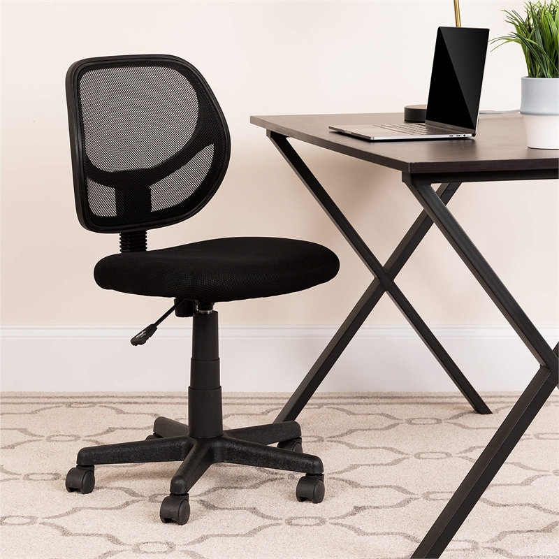 Pemberly Row Mid-Back Black Mesh Task and Computer Office Chair