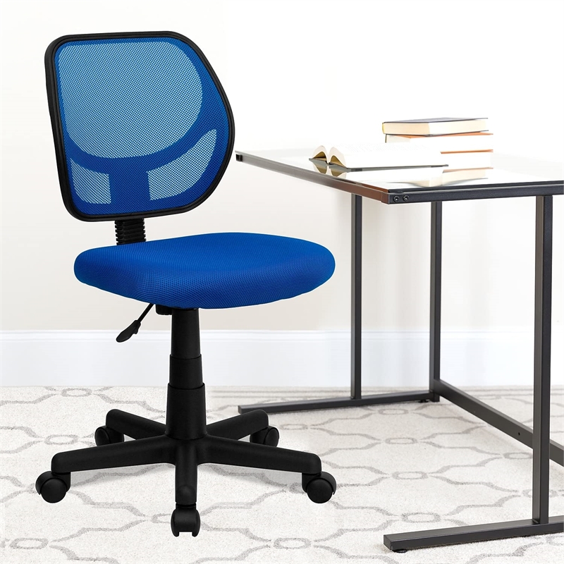 Pemberly Row Mid-Back Blue Mesh Task and Computer Office Chair