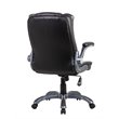 Pemberly Row Medium Back Manager Chair with Flip-up Arms in Black