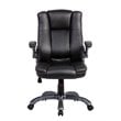 Pemberly Row Medium Back Manager Chair with Flip-up Arms in Black