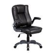 Pemberly Row Medium Back Manager Chair with Flip-up Arms in Black