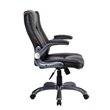 Pemberly Row Medium Back Manager Chair with Flip-up Arms in Black