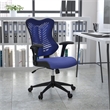 Pemberly Row Contemporary High Back Mesh Office Chair in Blue