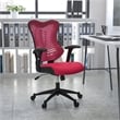 Pemberly Row Contemporary High Back Mesh Office Chair in Burgundy