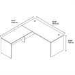 Pemberly Row 66W x 30D Desk Shell with 48W Return in Mocha Cherry