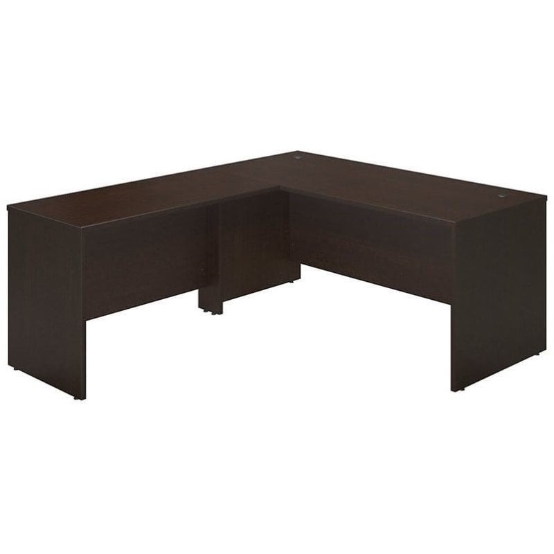 Pemberly Row 66W x 30D Desk Shell with 48W Return in Mocha Cherry