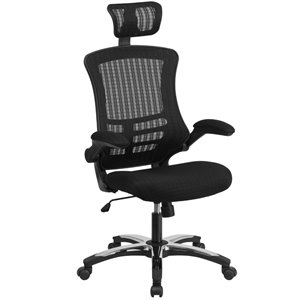 Pemberly Row High Back Executive Office Swivel Chair in Black