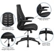 Pemberly Row Contemporary High Back Swivel Office Chair in Black