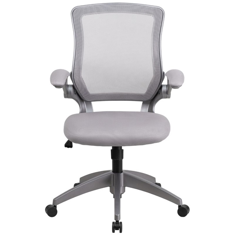 Pemberly Row Modern / Contemporary Mesh Swivel Office Chair in Gray