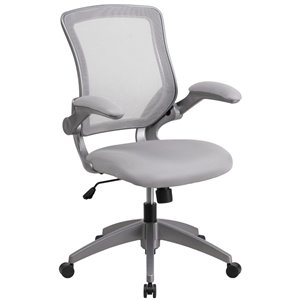 Pemberly Row Modern / Contemporary Mesh Swivel Office Chair in Gray