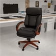 Pemberly Row Contemporary High Back Leather Swivel Office Chair in Black
