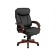 Pemberly Row Contemporary High Back Leather Swivel Office Chair in Black