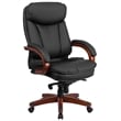 Pemberly Row Contemporary High Back Leather Swivel Office Chair in Black