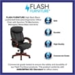 Pemberly Row Contemporary High Back Leather Swivel Office Chair in Black