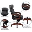 Pemberly Row Contemporary High Back Leather Swivel Office Chair in Black