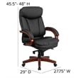 Pemberly Row Contemporary High Back Leather Swivel Office Chair in Black