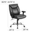 Pemberly Row Big and Tall Leather Swivel Office Chair in Black