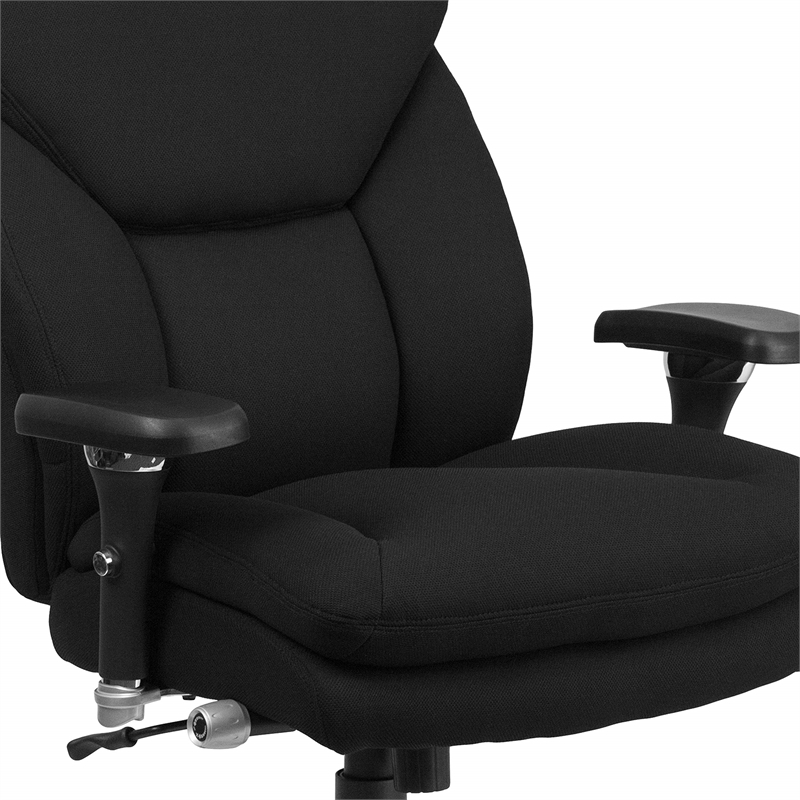 Pemberly Row Big and Tall Fabric Swivel Office Chair in Black