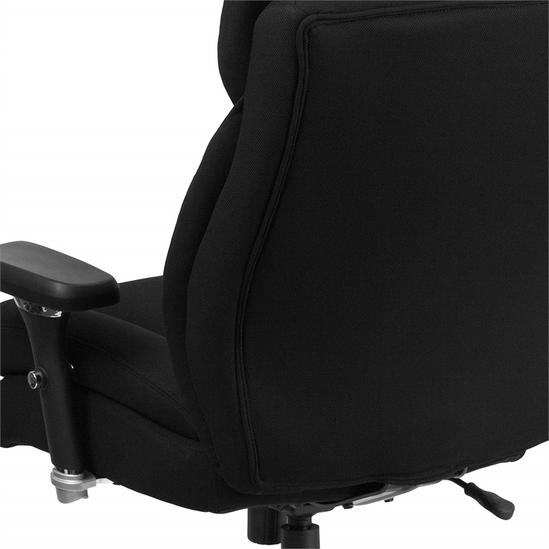 Pemberly Row Big and Tall Fabric Swivel Office Chair in Black