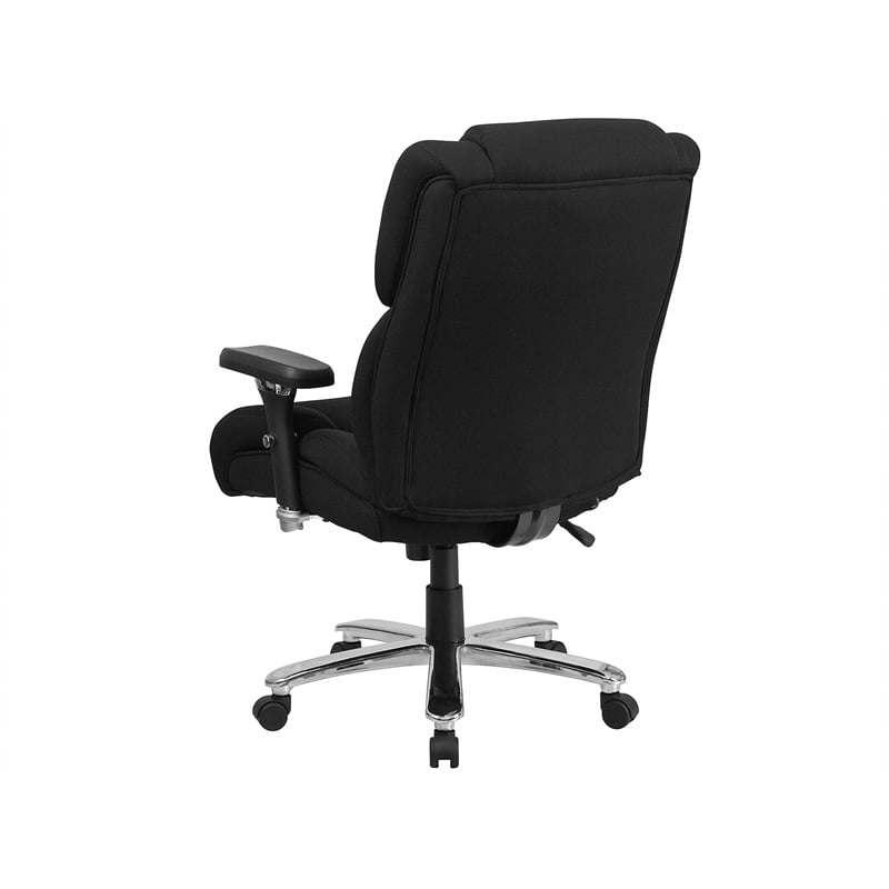 Pemberly Row Big and Tall Fabric Swivel Office Chair in Black