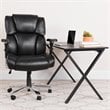 Pemberly Row Big and Tall Leather Swivel Office Chair in Black