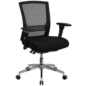 Pemberly Row Modern / Contemporary Mesh Swivel Office Chair in Black