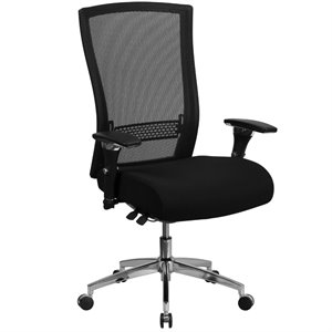 Pemberly Row Contemporary High Back Mesh Swivel Office Chair in Black