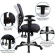 Pemberly Row Contemporary Mid Back Mesh Swivel Office Chair in Dark Gray