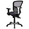 Pemberly Row Contemporary Mid Back Mesh Swivel Office Chair in Dark Gray