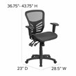 Pemberly Row Contemporary Mid Back Mesh Swivel Office Chair in Black
