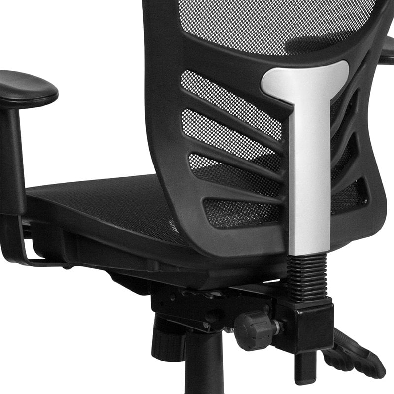 Pemberly Row Contemporary Mid Back Mesh Swivel Office Chair in Black