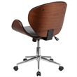 Pemberly Row Leather Swivel Office Chair in Black and Walnut