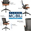 Pemberly Row Contemporary Mid-Back Mesh Task Office Chair in Brown