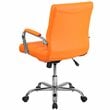 Pemberly Row Contemporary Mid Back Vinyl Swivel Office Chair in Orange