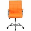 Pemberly Row Contemporary Mid Back Vinyl Swivel Office Chair in Orange