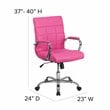 Pemberly Row Mid Back Faux Leather Swivel Office Chair in Pink