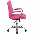 Pemberly Row Mid Back Faux Leather Swivel Office Chair in Pink