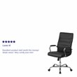 Pemberly Row High Back Leather Office Swivel Chair in Black and Chrome