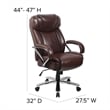 Pemberly Row Contemporary Big and Tall Leather Office Chair In Brown