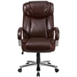 Pemberly Row Contemporary Big and Tall Leather Office Chair In Brown