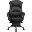 Pemberly Row Contemporary Leather Reclining Office Chair in Black