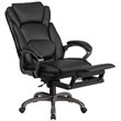 Pemberly Row Contemporary Leather Reclining Office Chair in Black