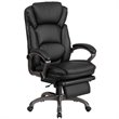 Pemberly Row Contemporary Leather Reclining Office Chair in Black