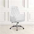 Pemberly Row Faux Leather Mid Back Swivel Office Chair in White