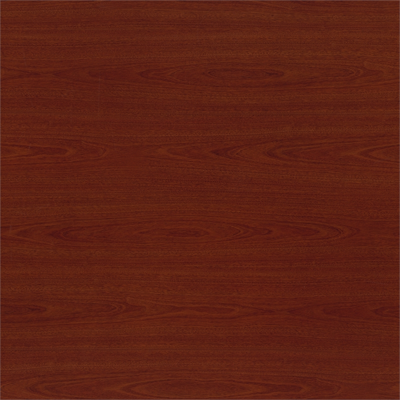 Pemberly Row Bow Front L-Shaped Desk w/ Return and Mobile Cabinet in Mahogany