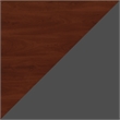 Pemberly Row Left Hand Bow U-Shaped Desk w/ Mobile File Cabinet in Hansen Cherry