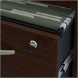 Pemberly Row Left Hand Bow U-Shaped Desk with Mobile File Cabinet - Mocha Cherry