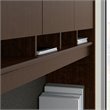Pemberly Row Left Handed Bow Front U Shaped Computer Desk w/ Hutch- Mocha Cherry